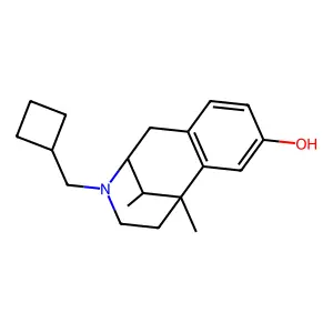 10-(cyclobutylmethyl)-1,13-dimethyl-10-azatricyclo[7.3.1.02,7]trideca-2(7),3,5-trien-4-ol structure
