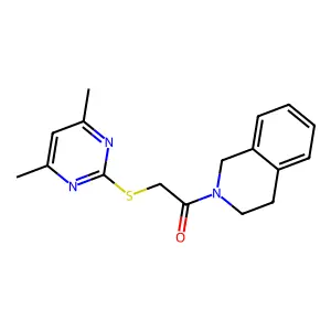 1-(3,4-dihydroisoquinolin-2(1H)-yl)-2-[(4,6-dimethylpyrimidin-2-yl)sulfanyl]ethanone structure