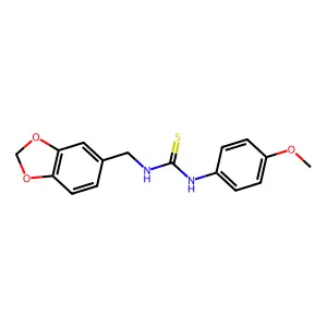 1-(1,3-benzodioxol-5-ylmethyl)-3-(4-methoxyphenyl)thiourea structure
