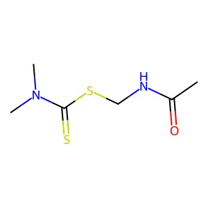 Dimethyldithiocarbamic acid acetamidomethyl ester structure