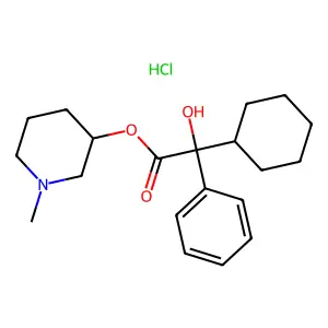 (1-methylpiperidin-3-yl) 2-cyclohexyl-2-hydroxy-2-phenylacetatehydrochloride structure