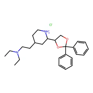 beta-4-(1-(2-Diethylaminoethyl)-2-piperidyl)-2,2-diphenyl-1,3-dioxolane dihydrochloride structure