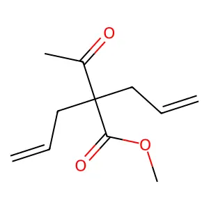 Methyl 2-acetyl-2-allylpent-4-ene-1-oate structure