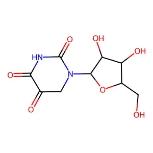 1-[3,4-dihydroxy-5-(hydroxymethyl)oxolan-2-yl]-1,3-diazinane-2,4,5-trione structure