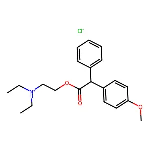 diethyl-[2-[2-(4-methoxyphenyl)-2-phenylacetyl]oxyethyl]azanium chloride structure