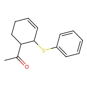 1-(2-phenylsulfanylcyclohex-3-en-1-yl)ethanone structure