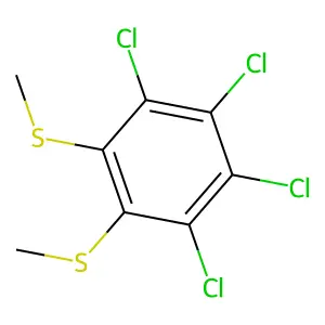 1,2,3,4-tetrachloro-5,6-bis(methylsulfanyl)benzene structure