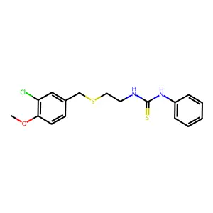 1-[2-[(3-chloro-4-methoxyphenyl)methylsulfanyl]ethyl]-3-phenylthiourea structure