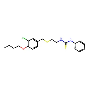 1-[2-[(4-butoxy-3-chlorophenyl)methylsulfanyl]ethyl]-3-phenylthiourea structure