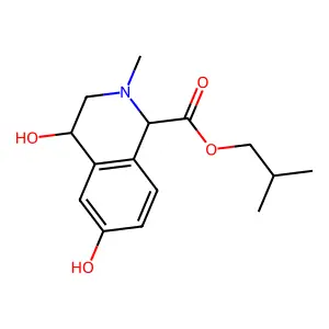 2-methylpropyl 4,6-dihydroxy-2-methyl-3,4-dihydro-1H-isoquinoline-1-carboxylate structure