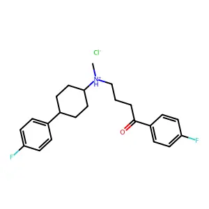 [4-(4-fluorophenyl)cyclohexyl]-[4-(4-fluorophenyl)-4-oxobutyl]-methylazanium chloride structure