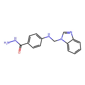 p-((1-Benzimidazolylmethyl)amino)benzoic acid hydrazide structure