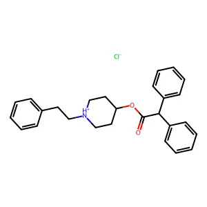[1-(2-phenylethyl)piperidin-1-ium-4-yl] 2,2-diphenylacetate chloride structure