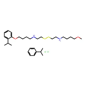 Bis-2-((4-(o-isopropylphenoxy)butyl)amino)ethyldisulfide dihydrochloride structure