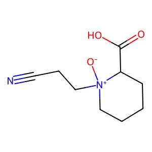 1-(2-cyanoethyl)-1-oxidopiperidin-1-ium-2-carboxylic acid structure