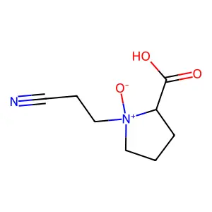 1-(2-cyanoethyl)-1-oxidopyrrolidin-1-ium-2-carboxylic acid structure