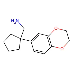 [1-(2,3-dihydro-1,4-benzodioxin-6-yl)cyclopentyl]methanamine structure