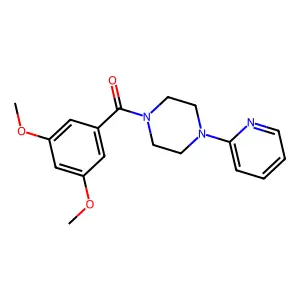 1-(3,5-dimethoxybenzoyl)-4-(2-pyridinyl)piperazine structure