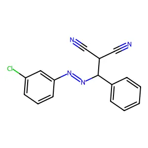 Benzyl((m-chlorophenyl)azo)malononitrile structure
