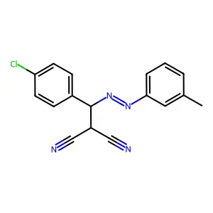 (p-Chlorobenzyl)(m-tolylazo)malononitrile structure