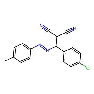 (p-Chlorobenzyl)(p-tolylazo)malononitrile structure