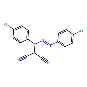(p-Chlorobenzyl)((p-chlorophenyl)azo)malononitrile structure