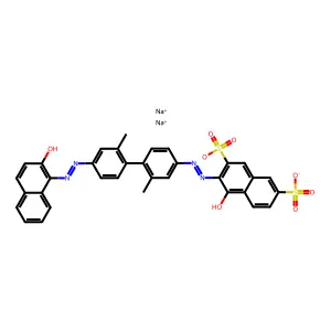 Disodium 4-hydroxy-3-((4'-((2-hydroxynaphthyl)azo)-2,2'-dimethyl(1,1'-biphenyl)-4-yl)azo)naphthalene-2,7-disulphonate structure
