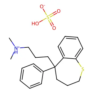 dimethyl-[3-(5-phenyl-3,4-dihydro-2H-1-benzothiepin-5-yl)propyl]azaniumhydrogen sulfate structure
