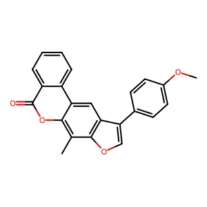 10-(4-methoxyphenyl)-7-methyl-5H-benzo[c]furo[3,2-g]chromen-5-one structure