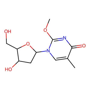 1-[(2R,4S,5R)-4-hydroxy-5-(hydroxymethyl)oxolan-2-yl]-2-methoxy-5-methylpyrimidin-4-one structure