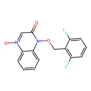 1-[(2,6-difluorophenyl)methoxy]-4-oxidoquinoxalin-4-ium-2-one structure