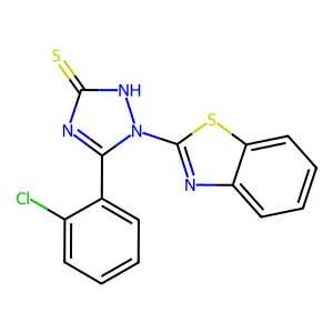 1-(1,3-benzothiazol-2-yl)-5-(2-chlorophenyl)-1H-1,2,4-triazole-3-thiol structure