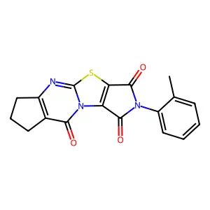 12-(2-methylphenyl)-15-thia-2,9,12-triazatetracyclo[7.6.0.03,7.010,14]pentadeca-1,3(7),10(14)-triene-8,11,13-trione structure
