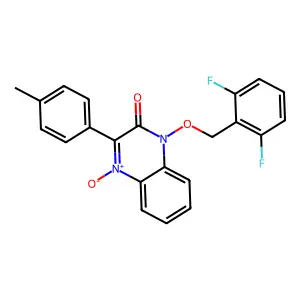 1-[(2,6-difluorophenyl)methoxy]-3-(4-methylphenyl)-4-oxidoquinoxalin-4-ium-2-one structure