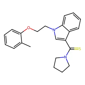 [1-[2-(2-methylphenoxy)ethyl]indol-3-yl]-pyrrolidin-1-ylmethanethione structure