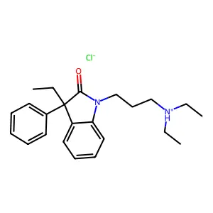 1,3-Dihydro-1-(3-(diethylamino)propyl)-3-ethyl-3-phenyl-2H-indol-2-one hydrochloride structure