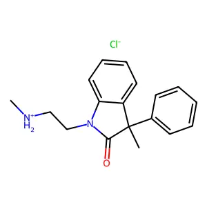 1,3-Dihydro-3-methyl-1-(2-(methylamino)ethyl)-3-phenyl-2H-indol-2-one hydrochloride structure
