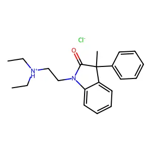 diethyl-[2-(3-methyl-2-oxo-3-phenylindol-1-yl)ethyl]azanium chloride structure