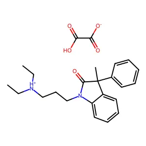diethyl-[3-(3-methyl-2-oxo-3-phenylindol-1-yl)propyl]azanium2-hydroxy-2-oxoacetate structure