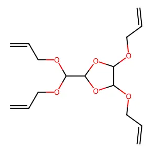 2-[bis(prop-2-enoxy)methyl]-4,5-bis(prop-2-enoxy)-1,3-dioxolane structure