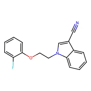 1-[2-(2-fluorophenoxy)ethyl]indole-3-carbonitrile structure