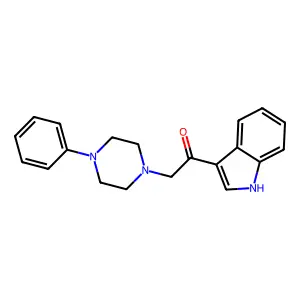 1-(1H-indol-3-yl)-2-(4-phenylpiperazin-1-yl)ethanone structure