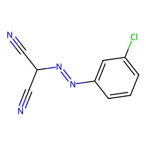 ((m-Chlorophenyl)azo)malononitrile structure