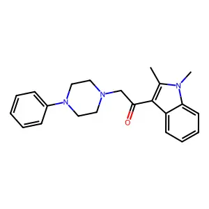 1-(1,2-dimethyl-1H-indol-3-yl)-2-(4-phenylpiperazin-1-yl)ethanone structure