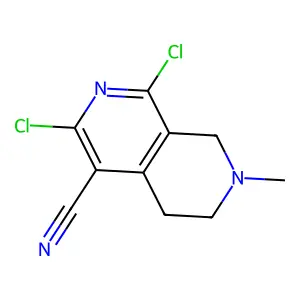 1,3-dichloro-7-methyl-6,8-dihydro-5H-2,7-naphthyridine-4-carbonitrile structure