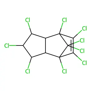 1,3,4,5,7,8,9,10,10-nonachlorotricyclo[5.2.1.02,6]dec-8-ene structure