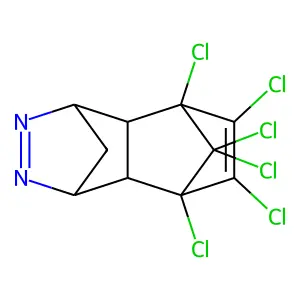 1,8,9,10,11,11-hexachloro-4,5-diazatetracyclo[6.2.1.13,6.02,7]dodeca-4,9-diene structure