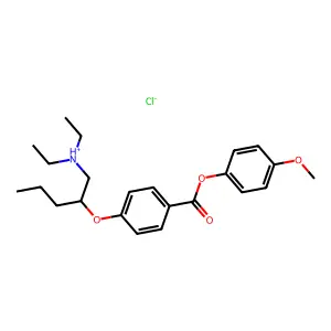 p-(2-((Diethylamino)methyl)butoxy)benzoic acid p-methoxyphenyl ester hydrochloride structure