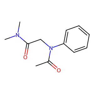 Phenylacetylglycine dimethylamide structure