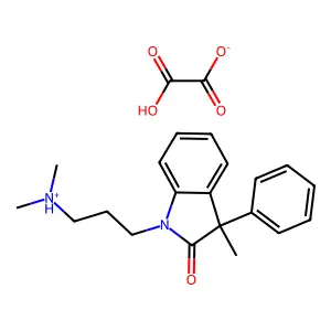 dimethyl-[3-(3-methyl-2-oxo-3-phenylindol-1-yl)propyl]azanium2-hydroxy-2-oxoacetate structure
